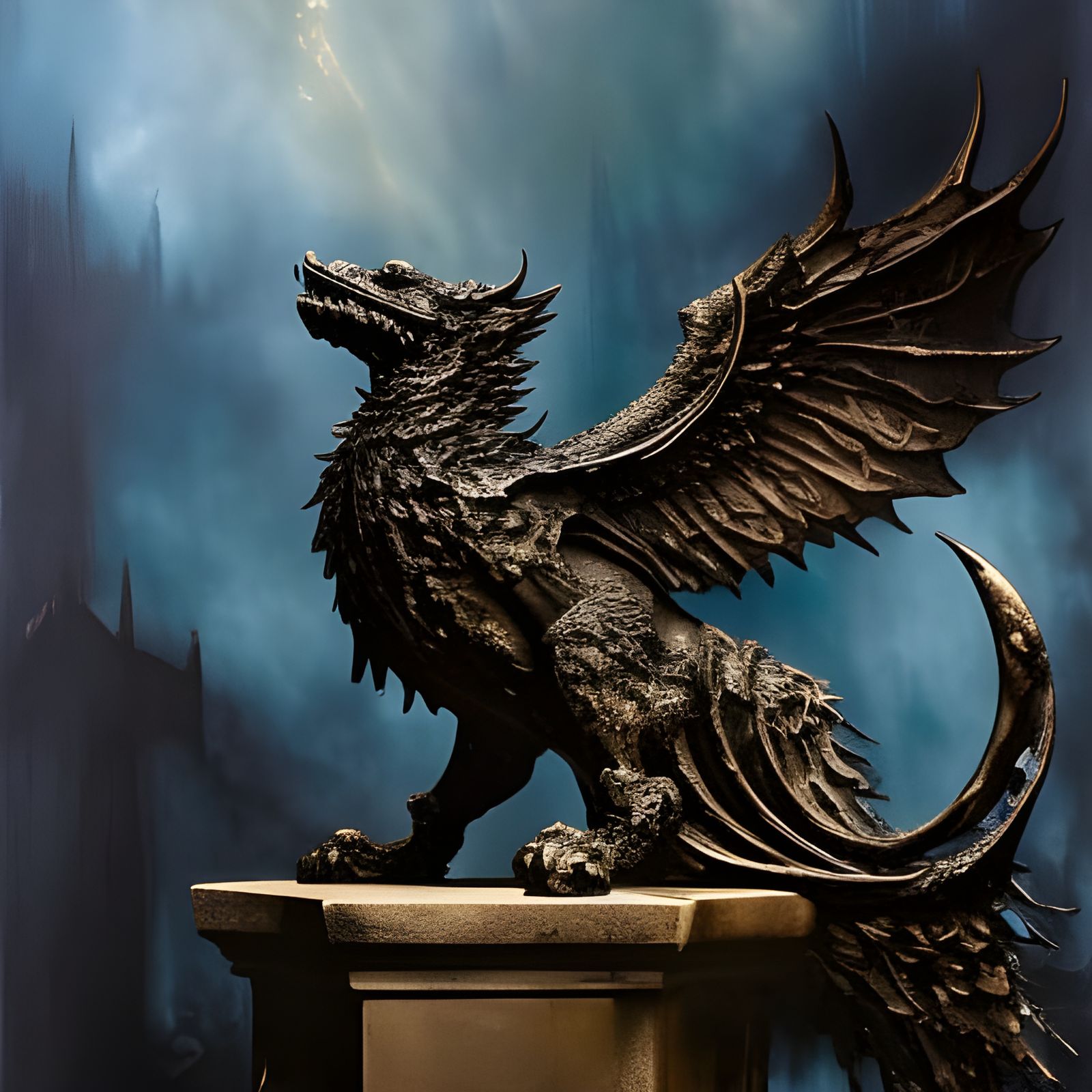 Stone Gargoyle statue..