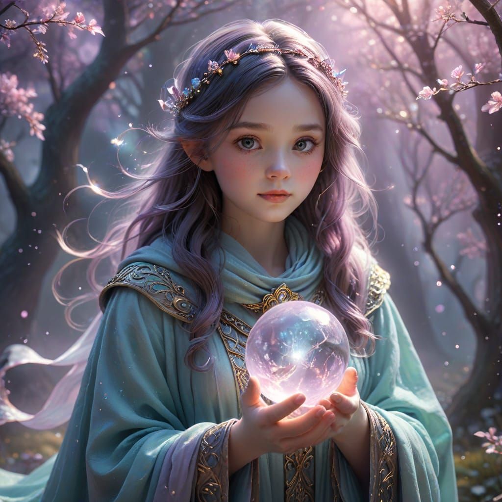 Enchanting Mystic Being with Glowing Orb in 3D