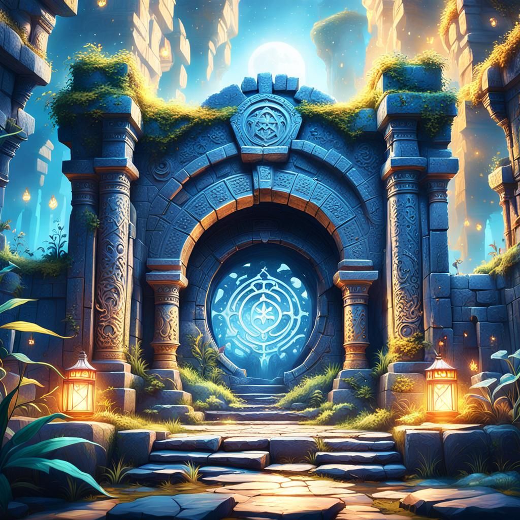 Glowing Portal to Another World: Fantasy Concept Art