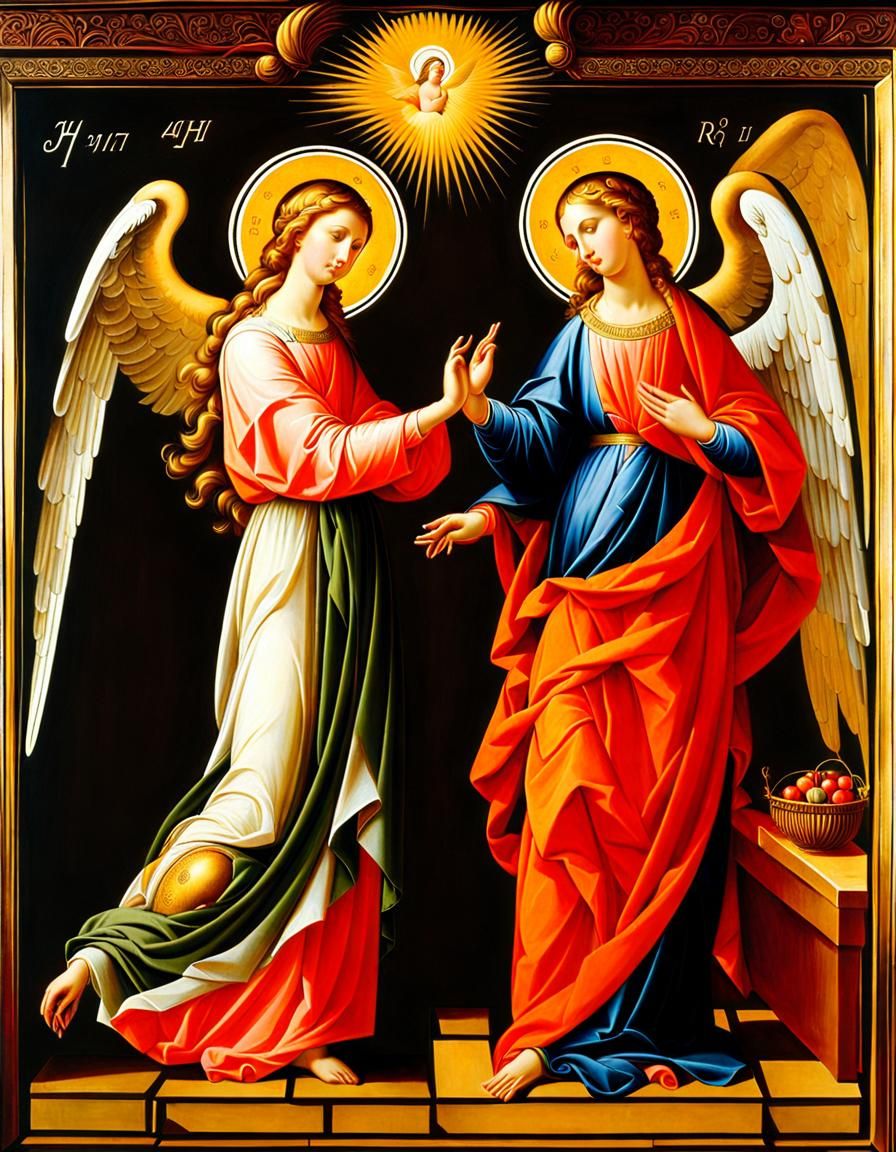 The Annunciation as Baroque Oil Painting