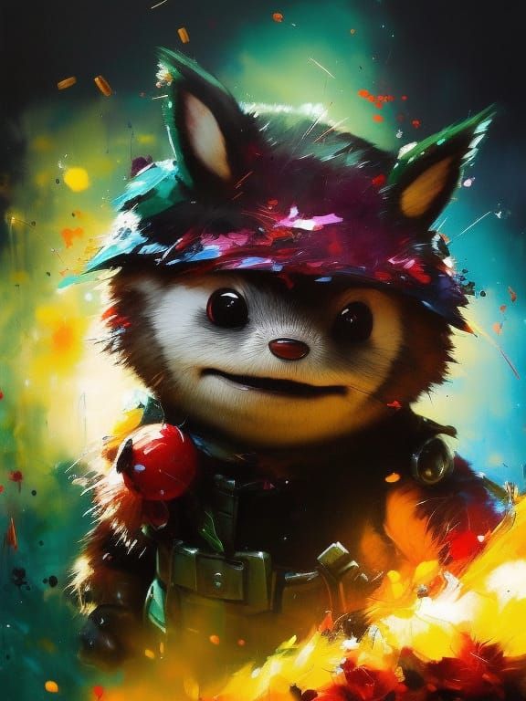 Teemo Portrait in Graffiti Art Style