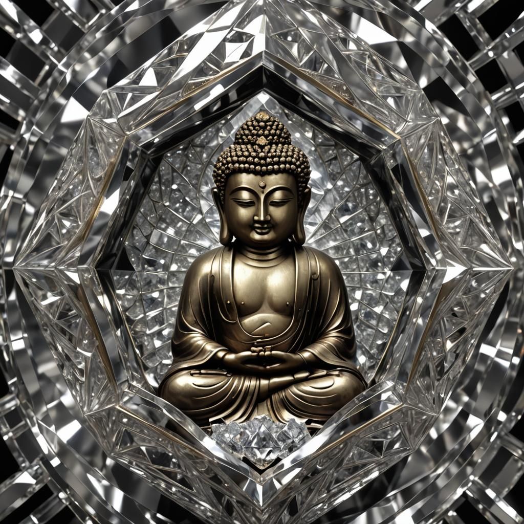 Buddha Encased Inside a Diamond Prism