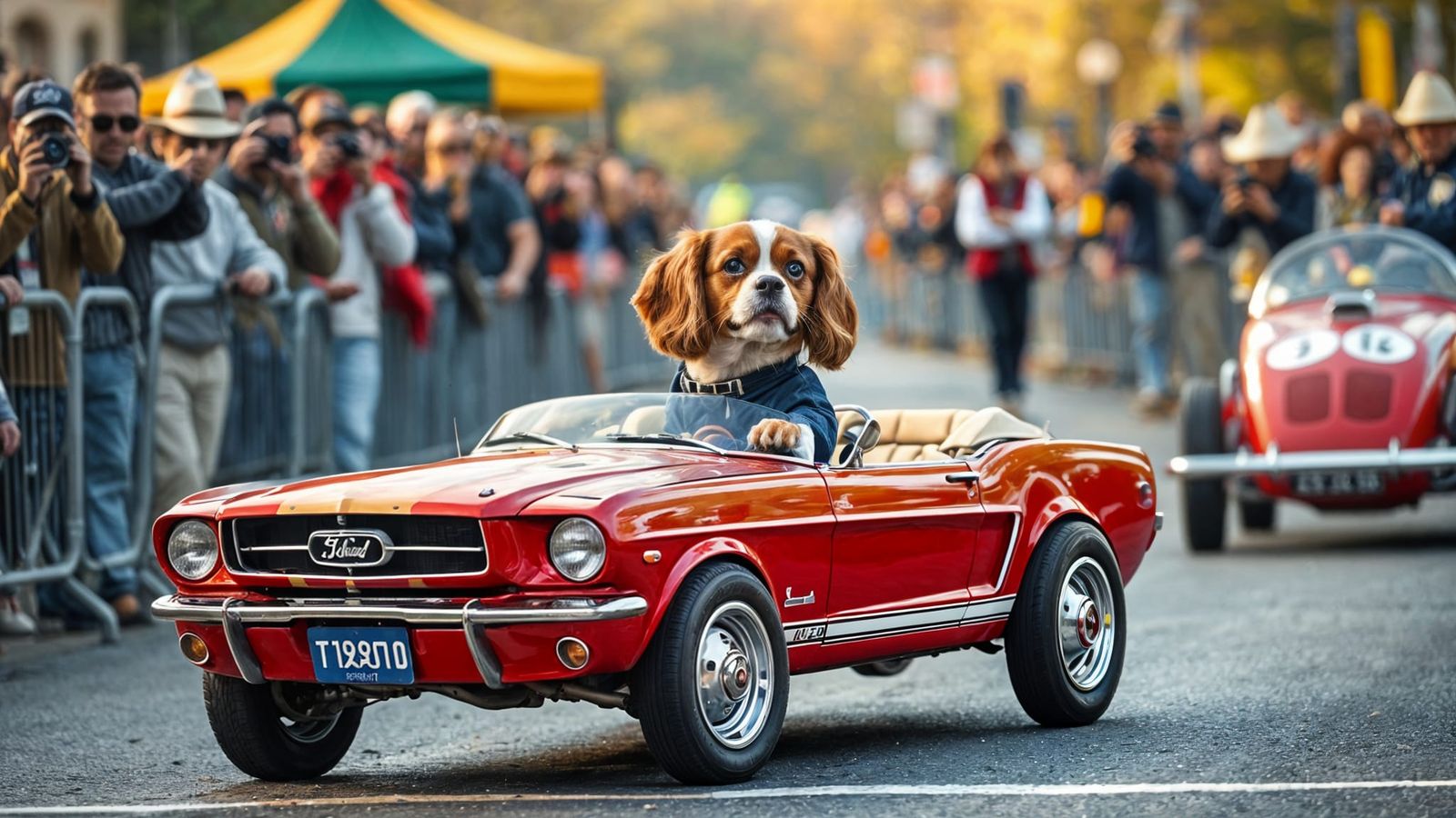 Dog Wins Soapbox Derby in Miniature Mustang