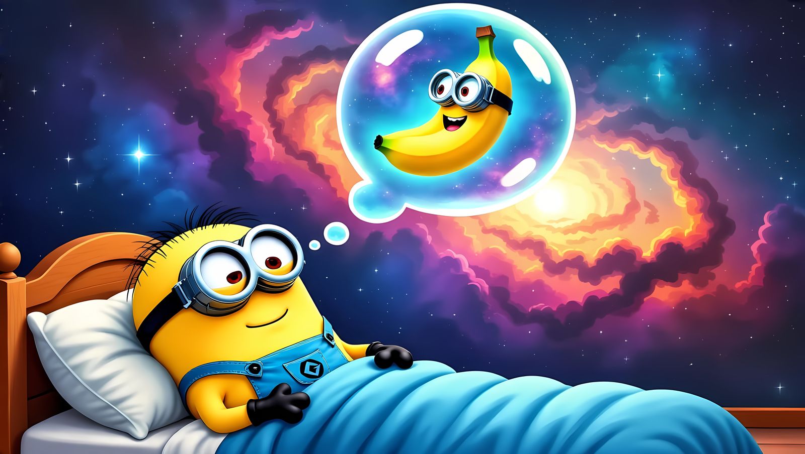 Whimsical Minion Dreams in Cosmic Space