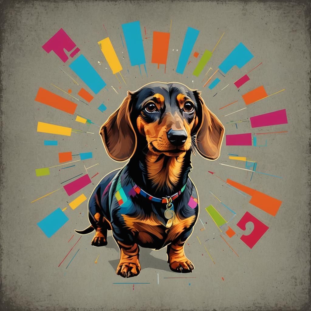 Dachshund: Fun-Sized Boss in Pop Art Style