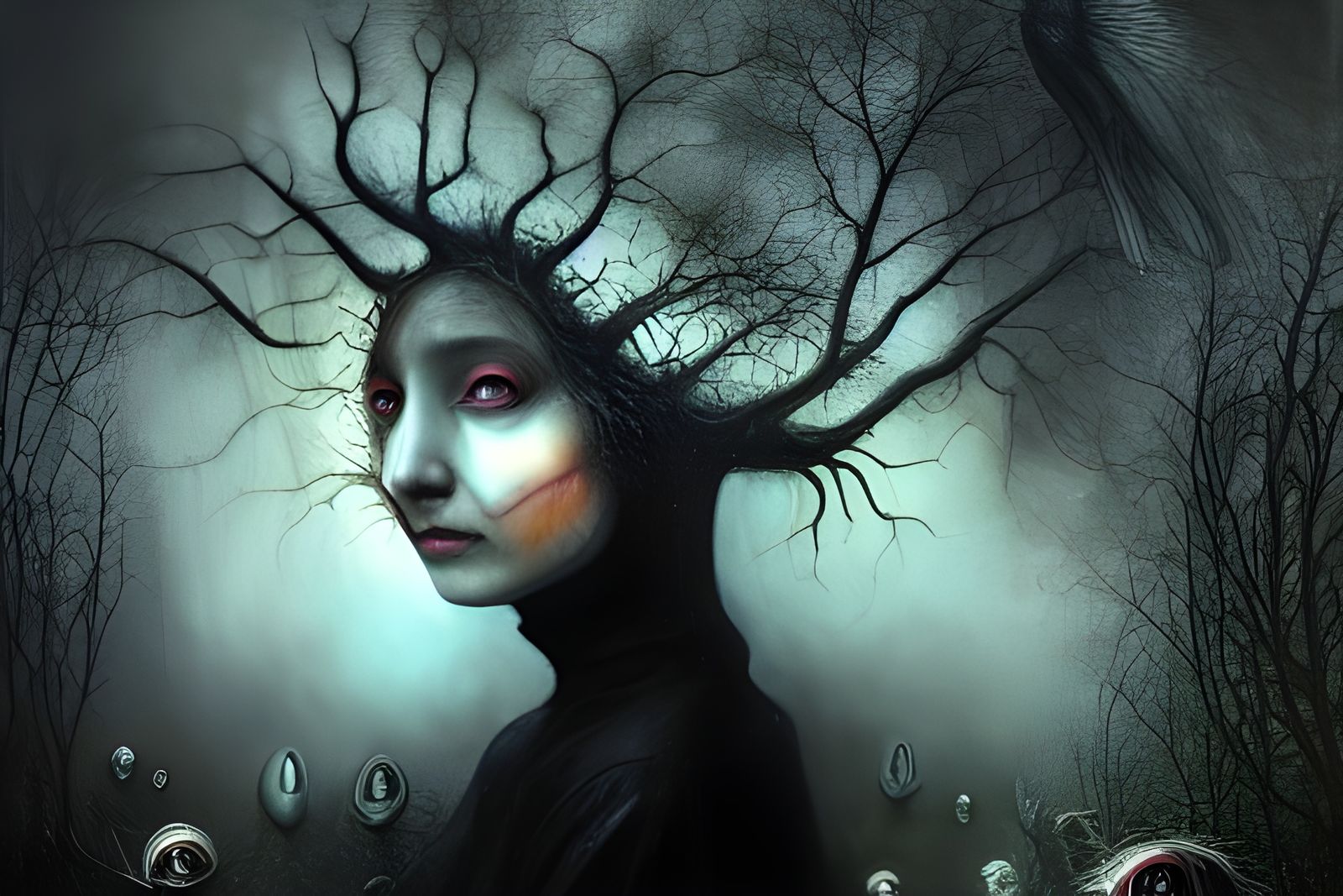 Surreal Grotesque Portrait Inspired by Bosch