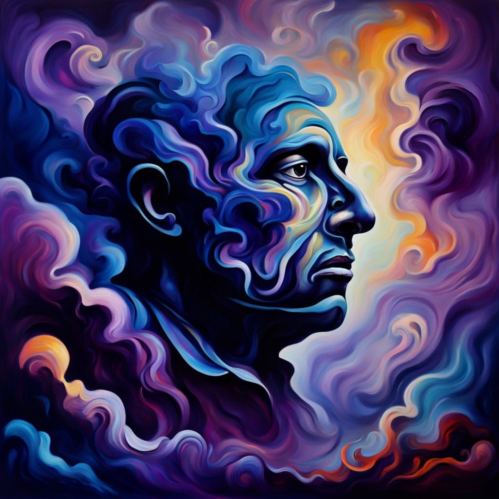 Surreal Figure Emits Sound in Abstract Expressionism Style