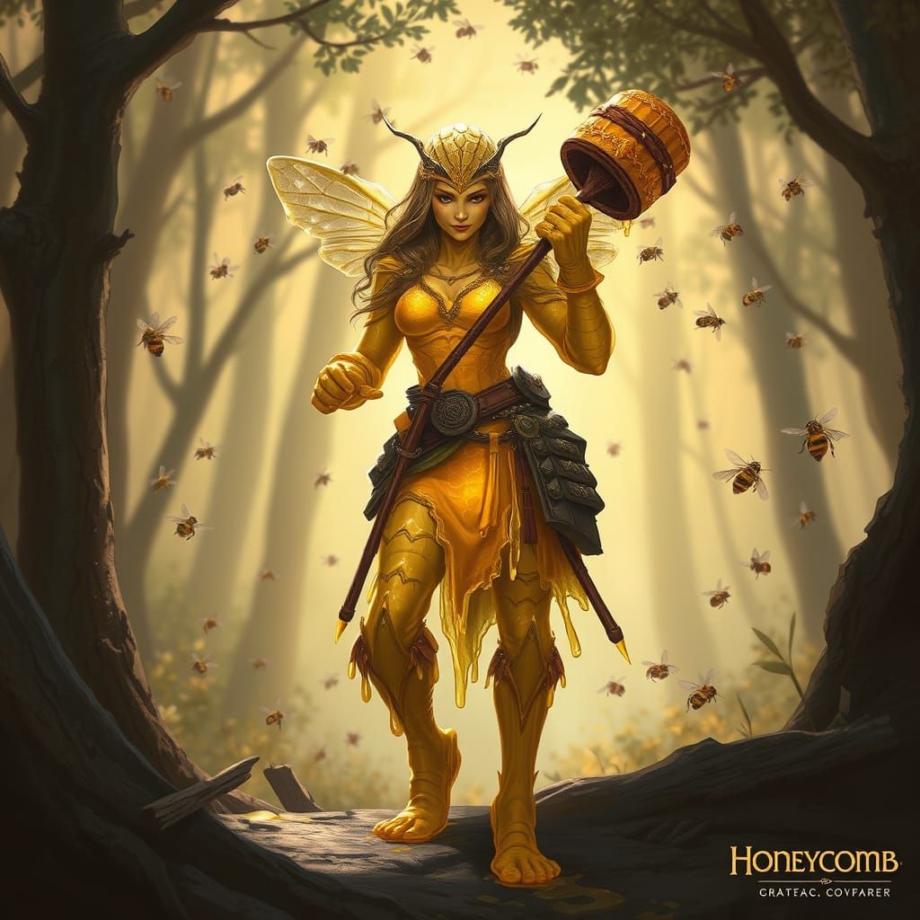 Golden Ooze Ranger Honeycomb Stalks Morning Forest