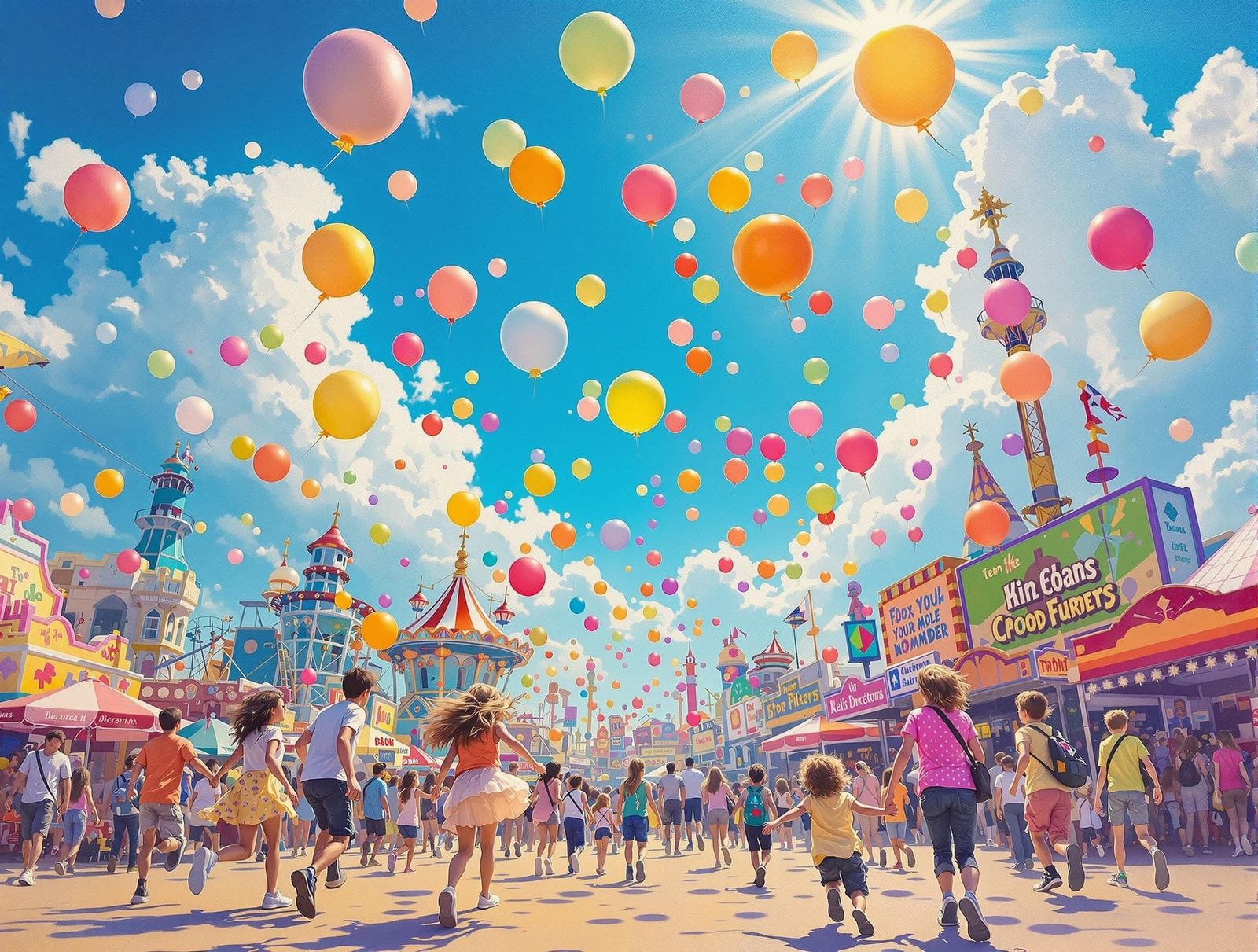 Theme park in a sunny day