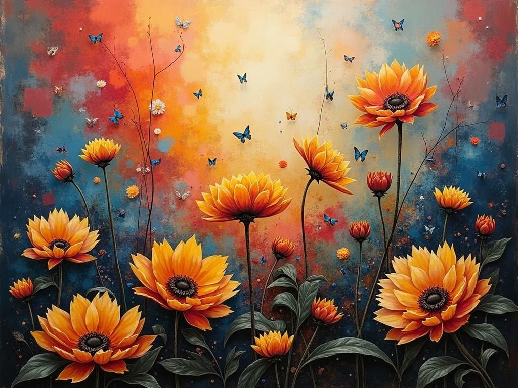 Vibrant Blooms in Modern Artistic Expression