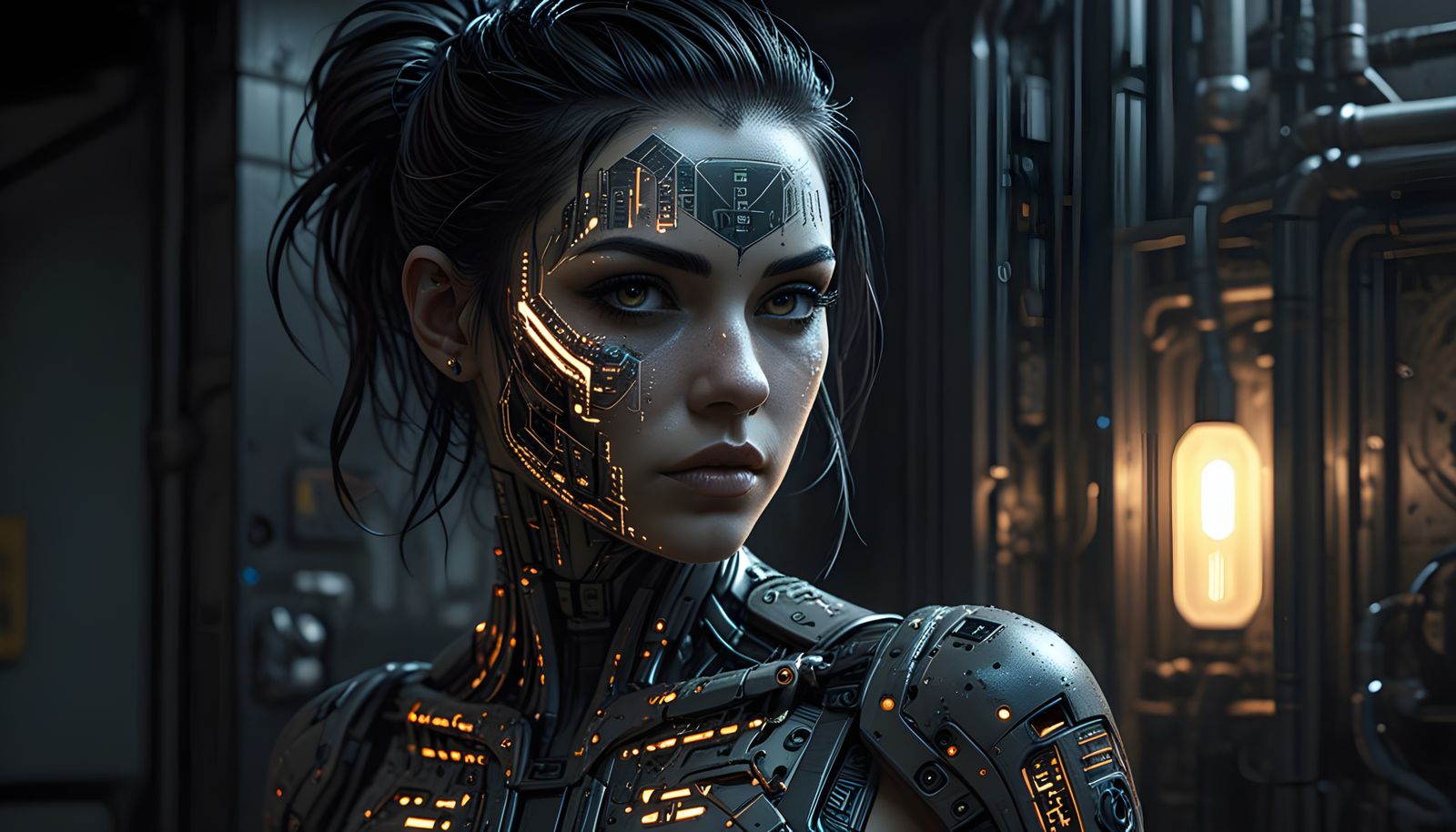 Highly Detailed Cyberpunk Anime Portrait in Pixel Art Style