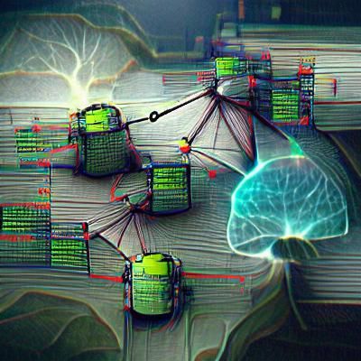 Futuristic Hacking Neural Network in Digital Art