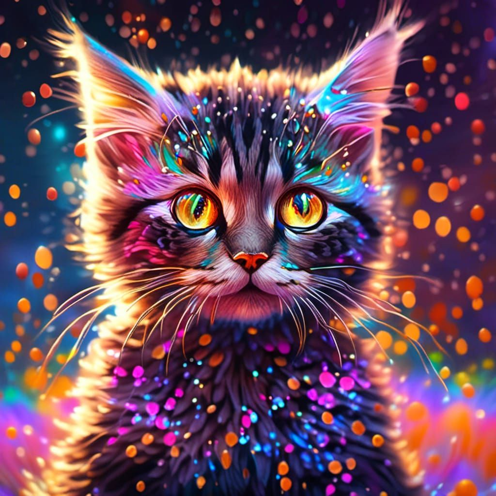 Strass Cat Hyperrealistic Photography