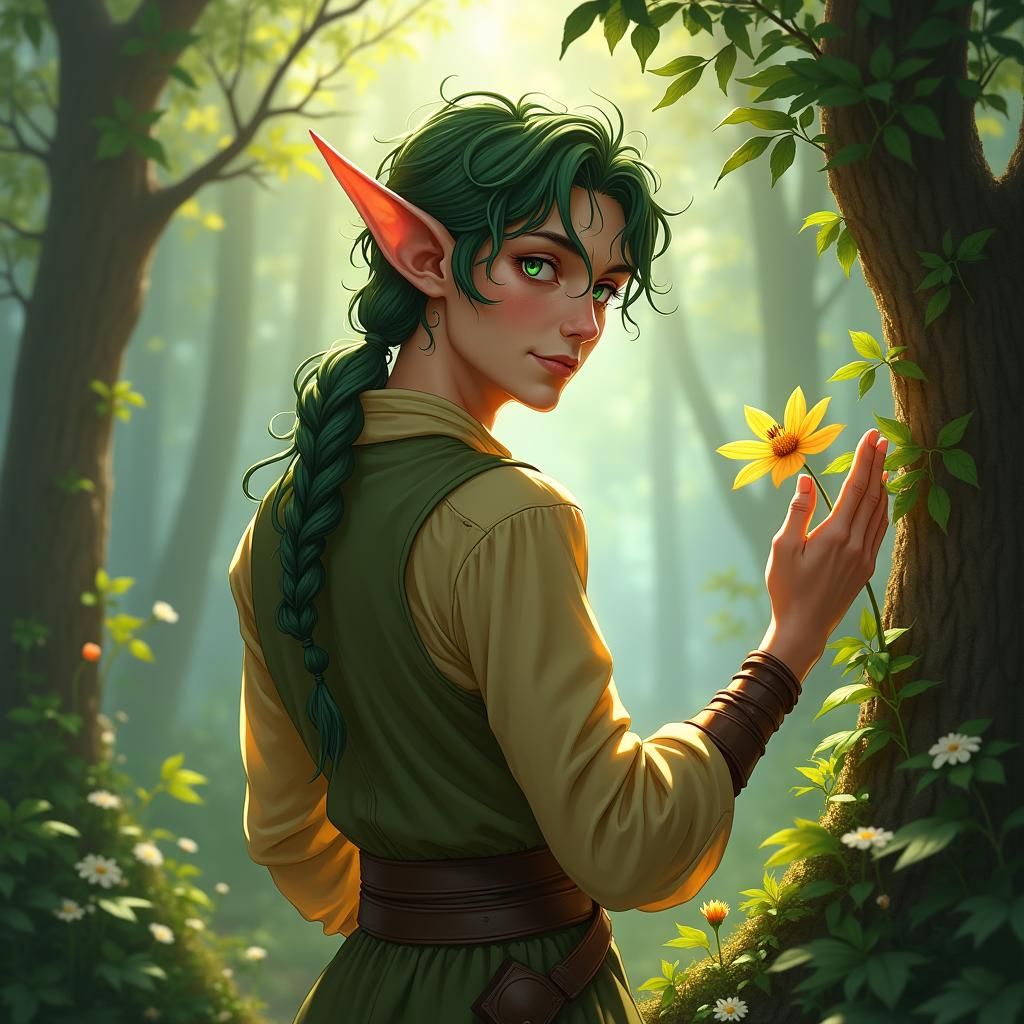 Male Forest Elf in Enchanted Forest