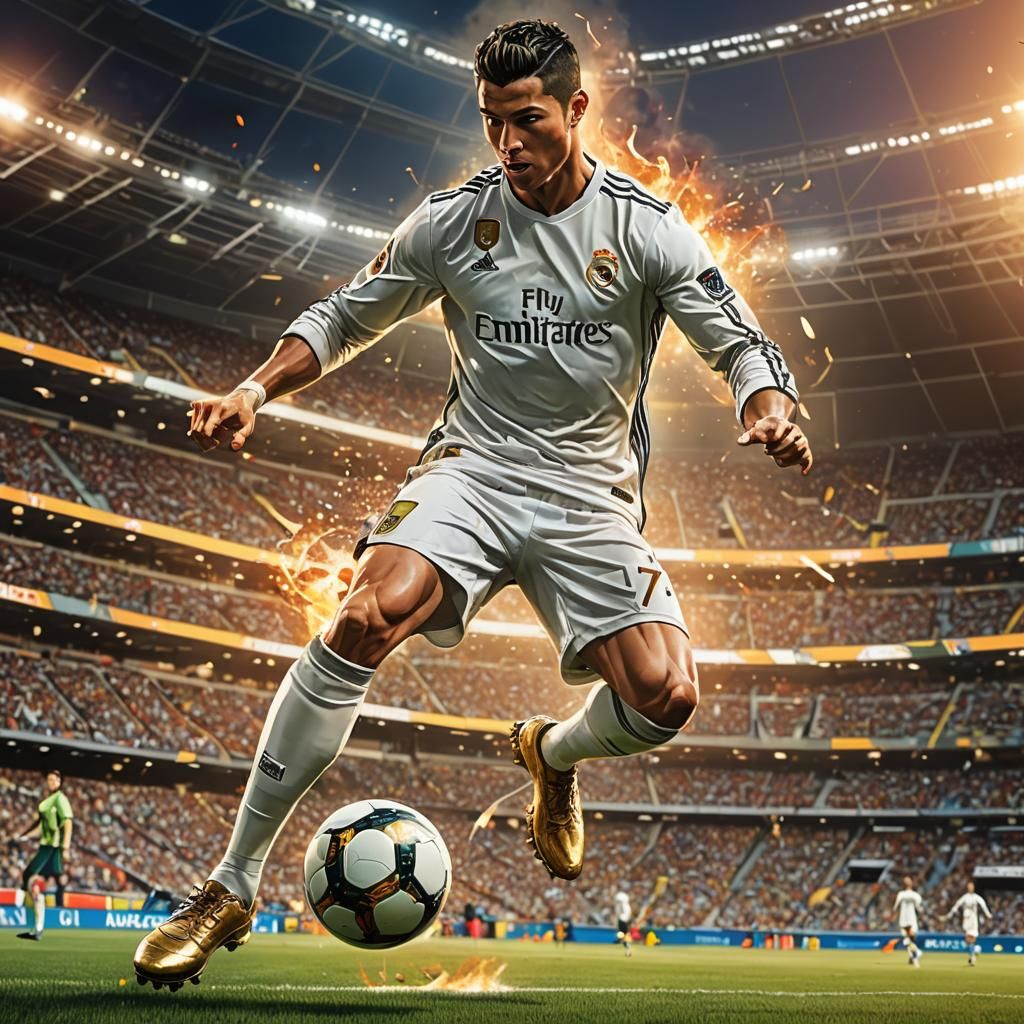 Cristiano Ronaldo in Anime Style 3D Art
