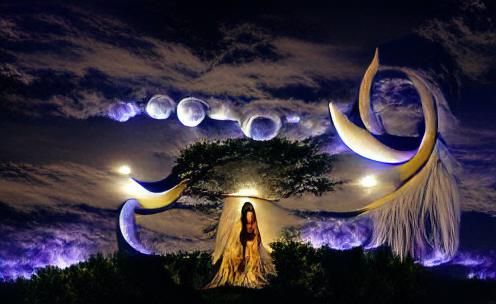 Ethereal Moon Goddess in Digital Art