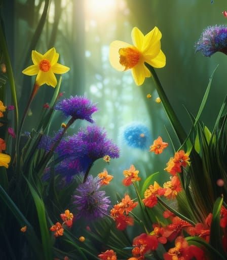 Hyperdetailed Daffodils in Ethereal Glow