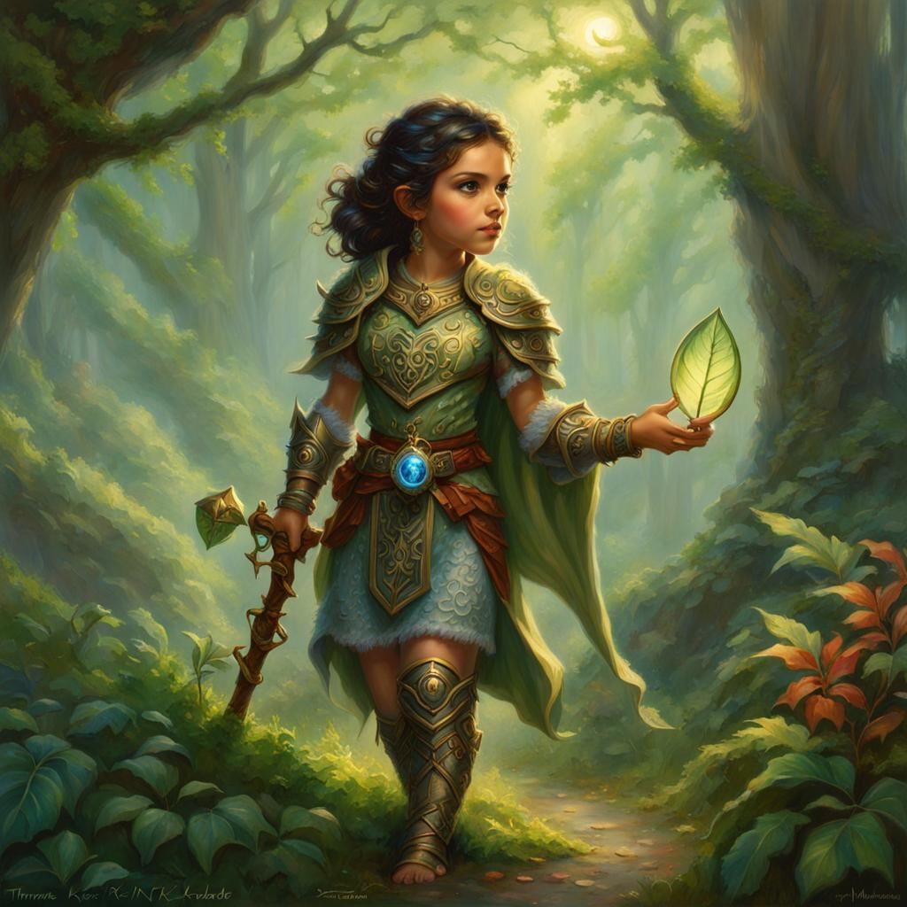 Exotic Halfling Druid in Ethereal Fantasy Style