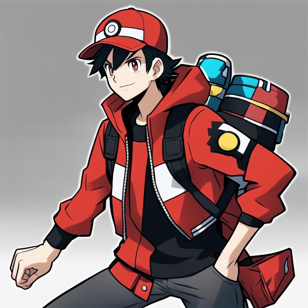 Classic Pokémon Trainer with Red Jacket