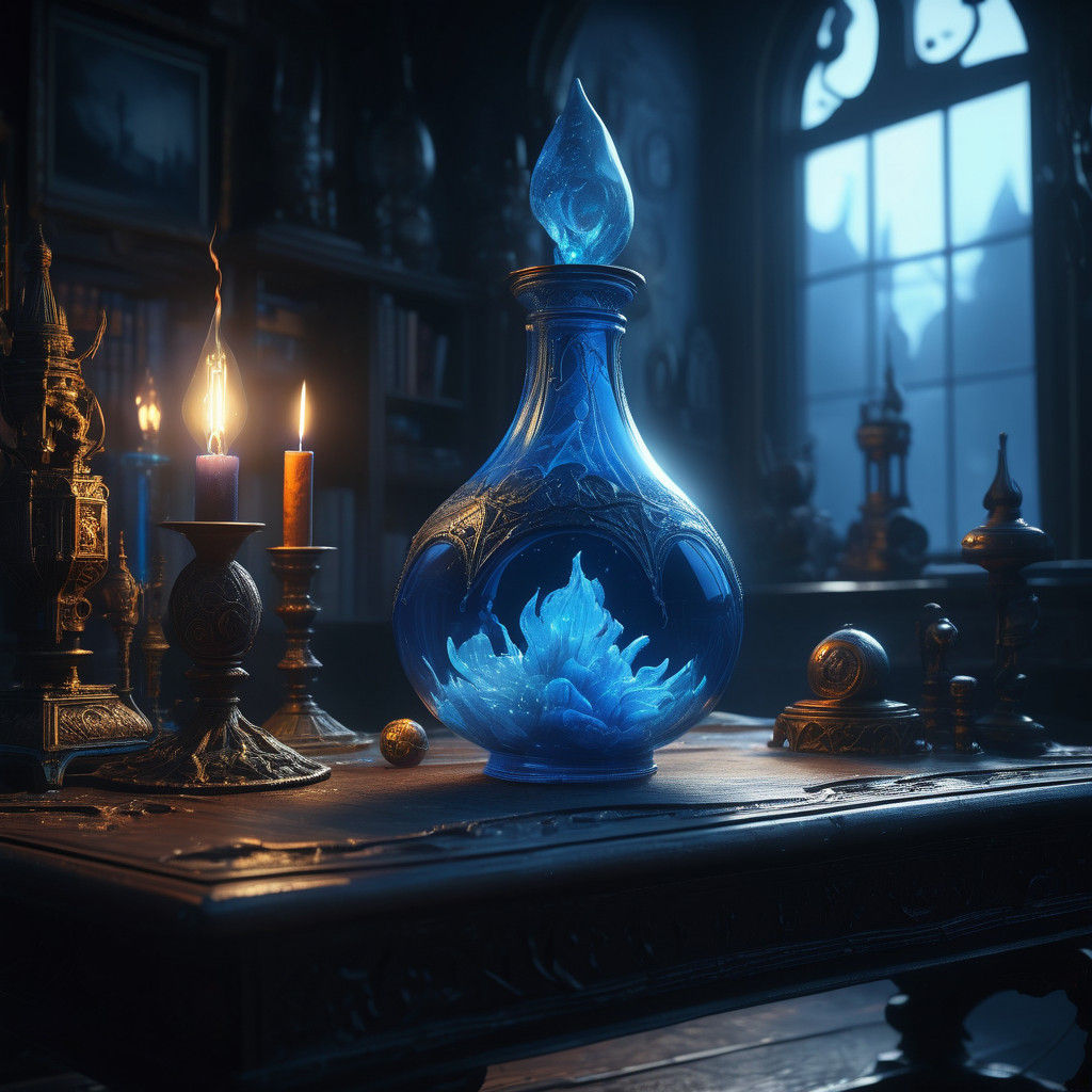 Mystical Blue Ambrosia in a Haunted Lair