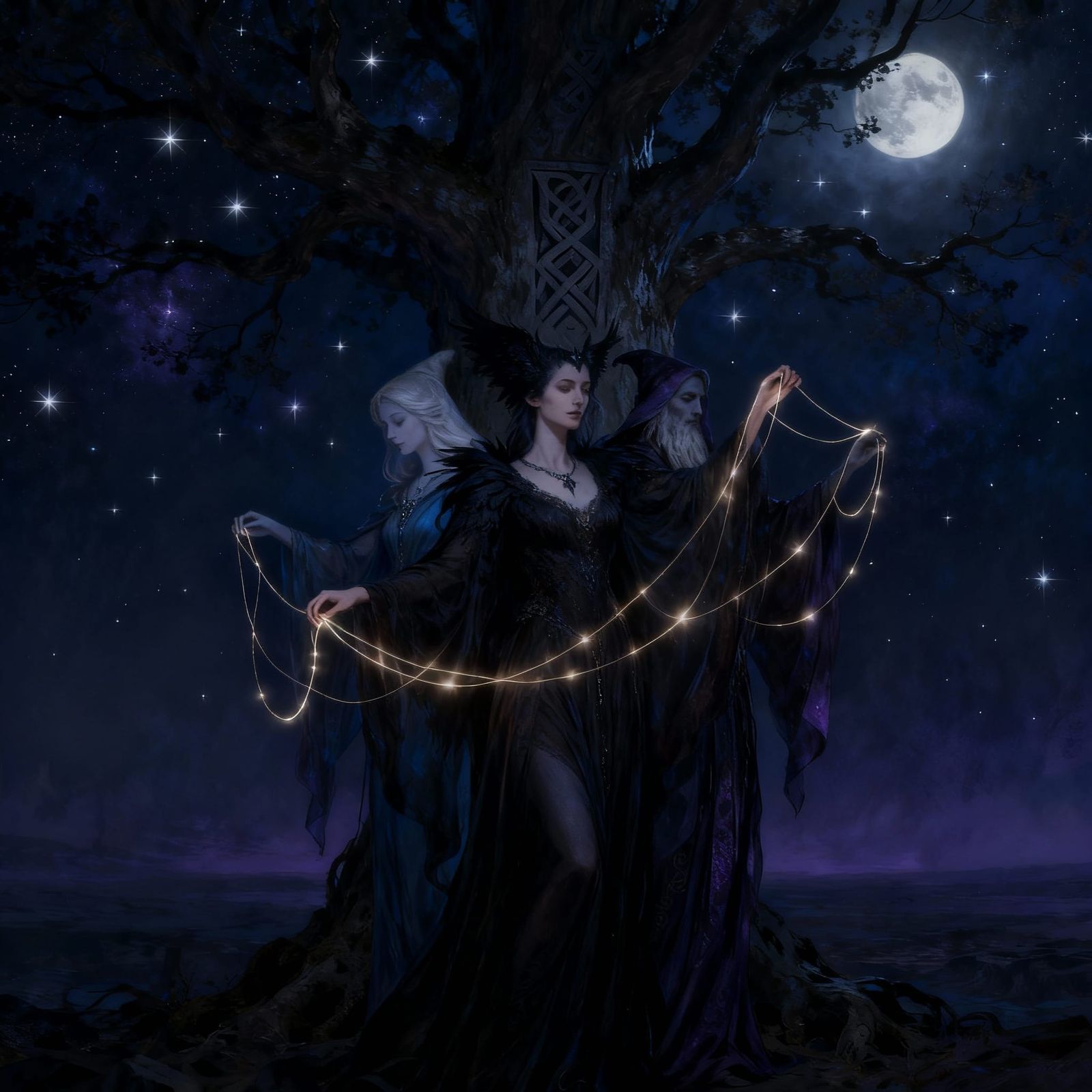 Dark Goddess Merged with World Tree Yggdrasil