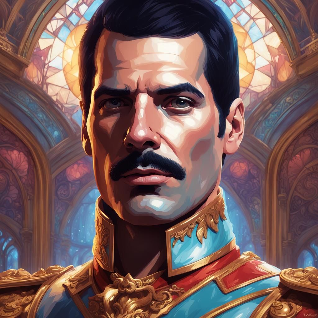 Freddie Mercury Portrait in Artgerm Style