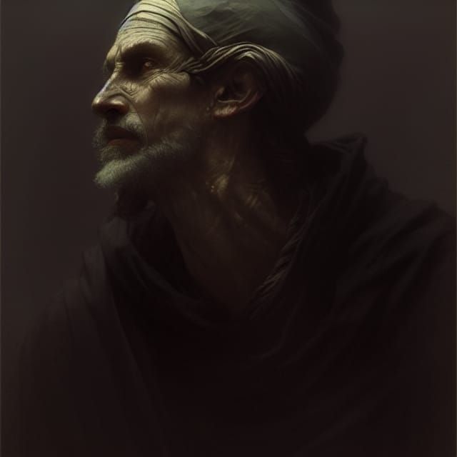 Sinister Beggar Portrait Inspired by Doré and Rutkowski