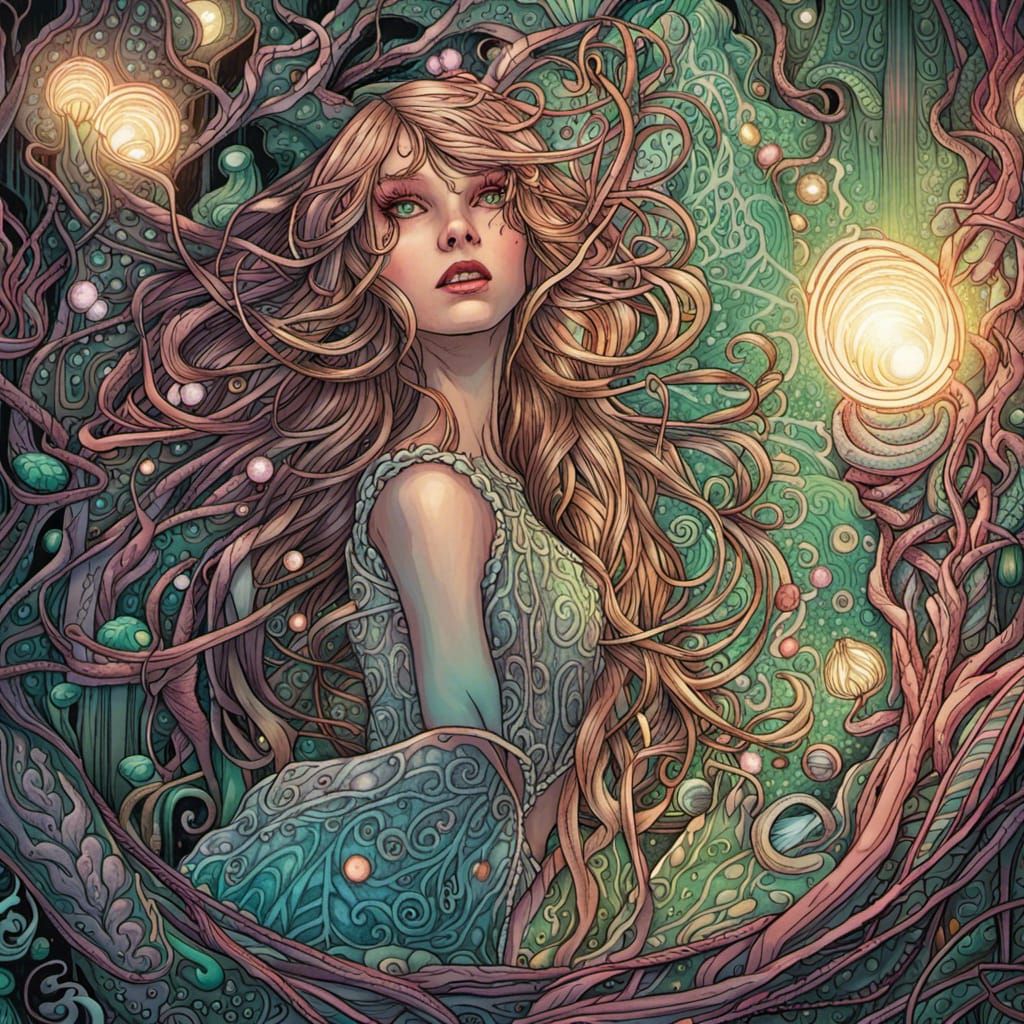 Fairycore Meets Art Nouveau in Holographic Light