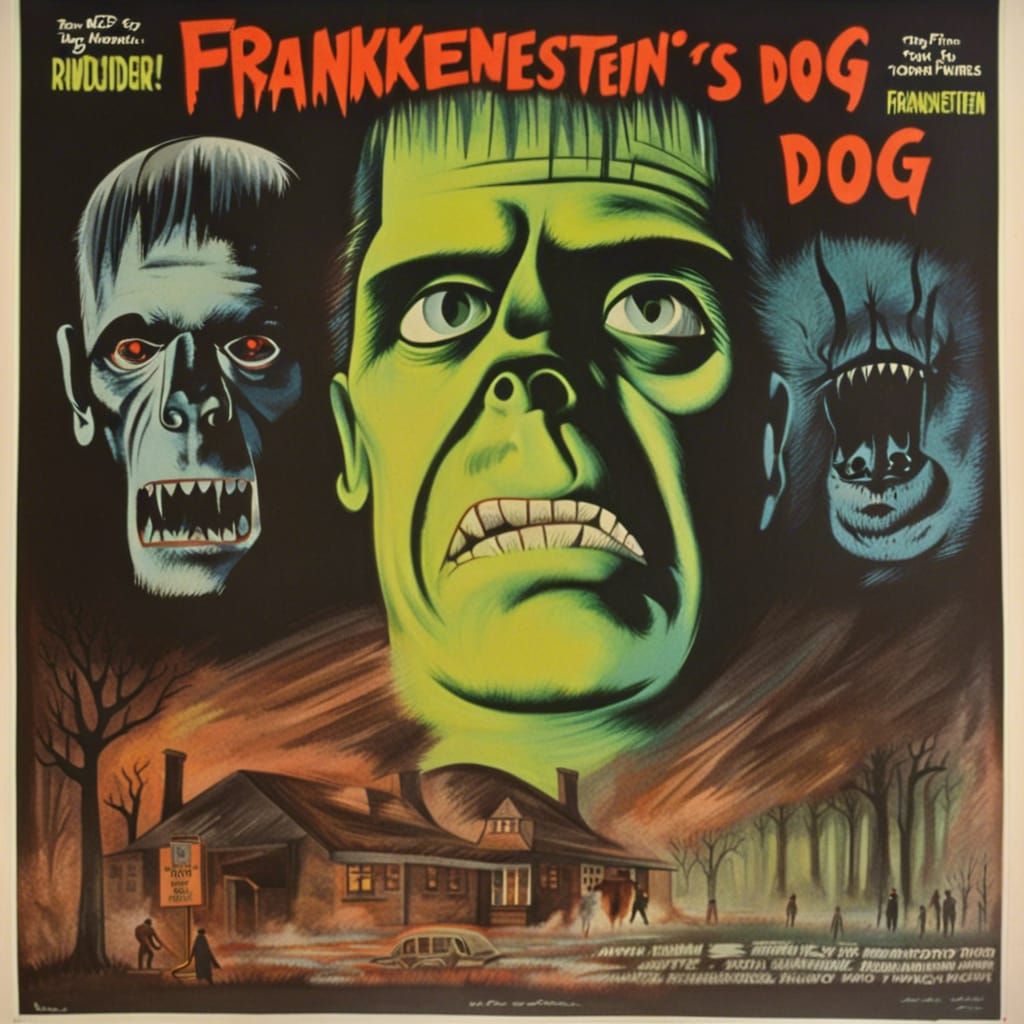 Frankenstein's Dog: 1960s Horror Movie Poster