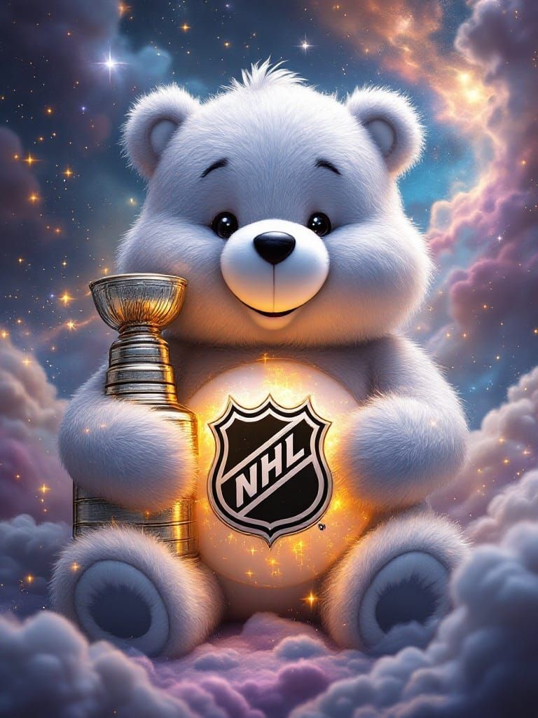 Care Bear Stanley Cup Champion in Shimmering Silver and Whit...