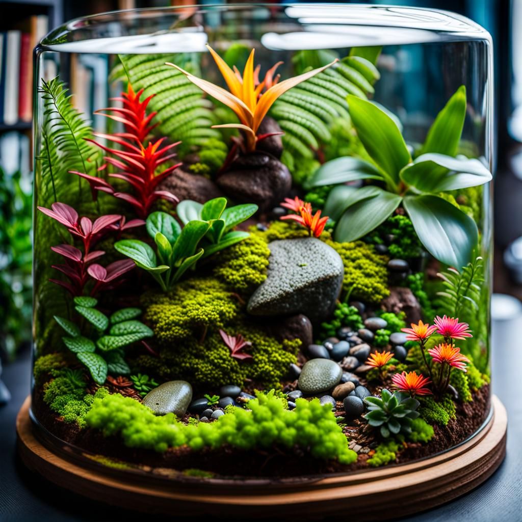 Miniature Cloud Forest Terrarium in Vibrant Detail