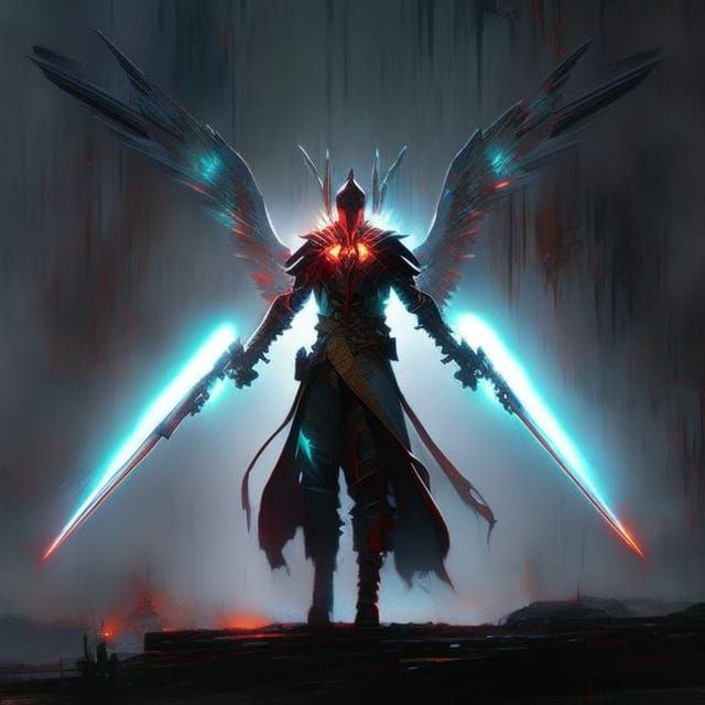 Resplendent Angel of Grace in Oil on Canvas