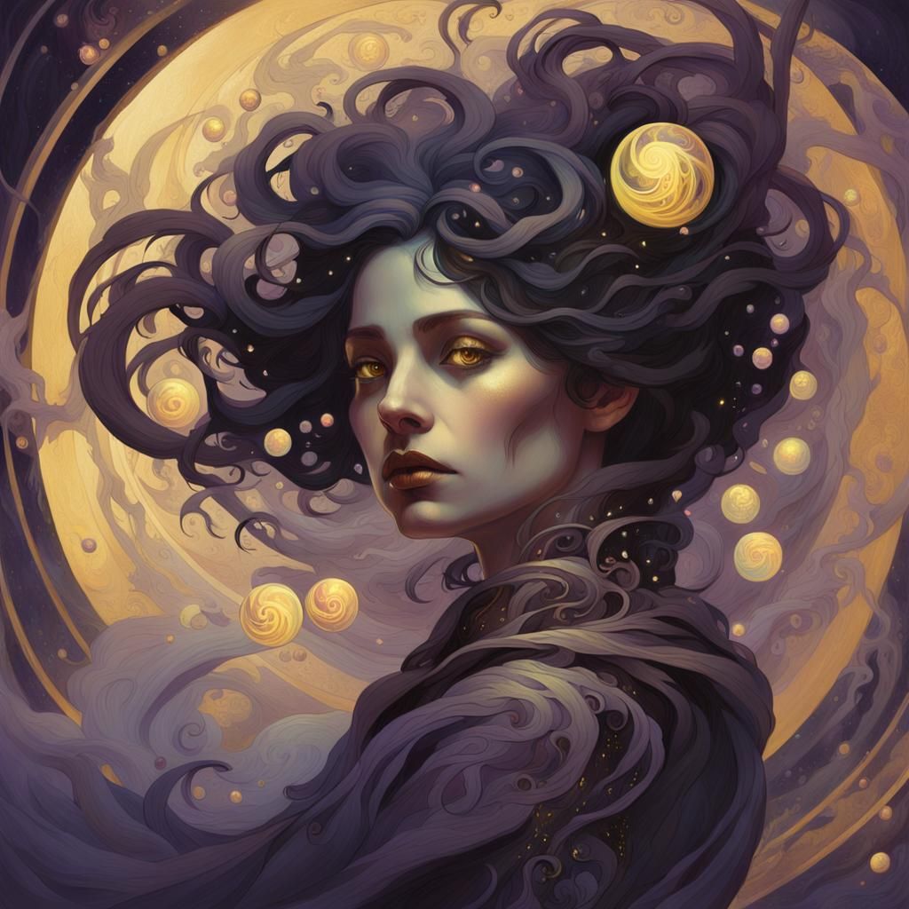 Ethereal Woman in Dark Fantasy Art Style