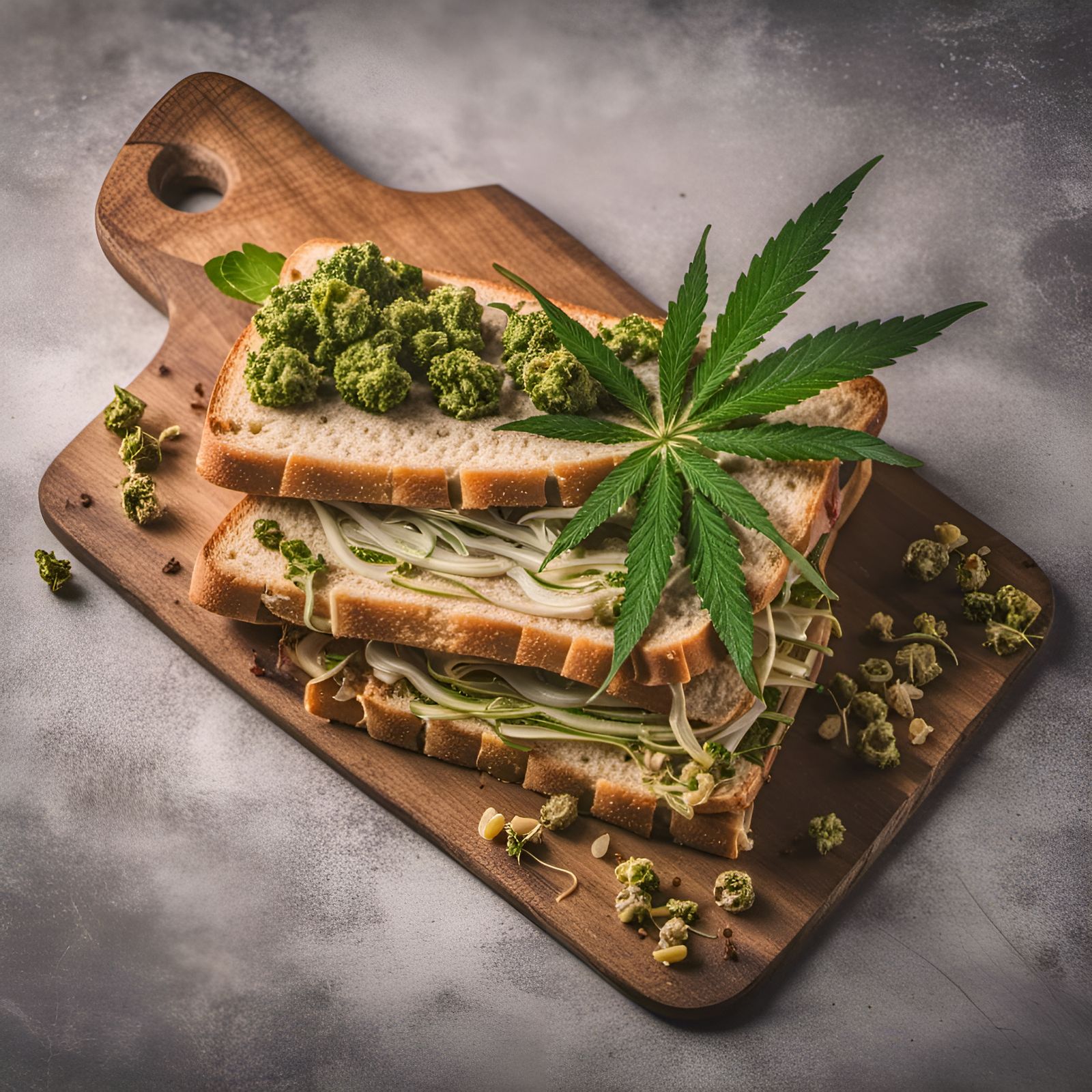 Cannabis Sandwich Still Life in French Colonial Style