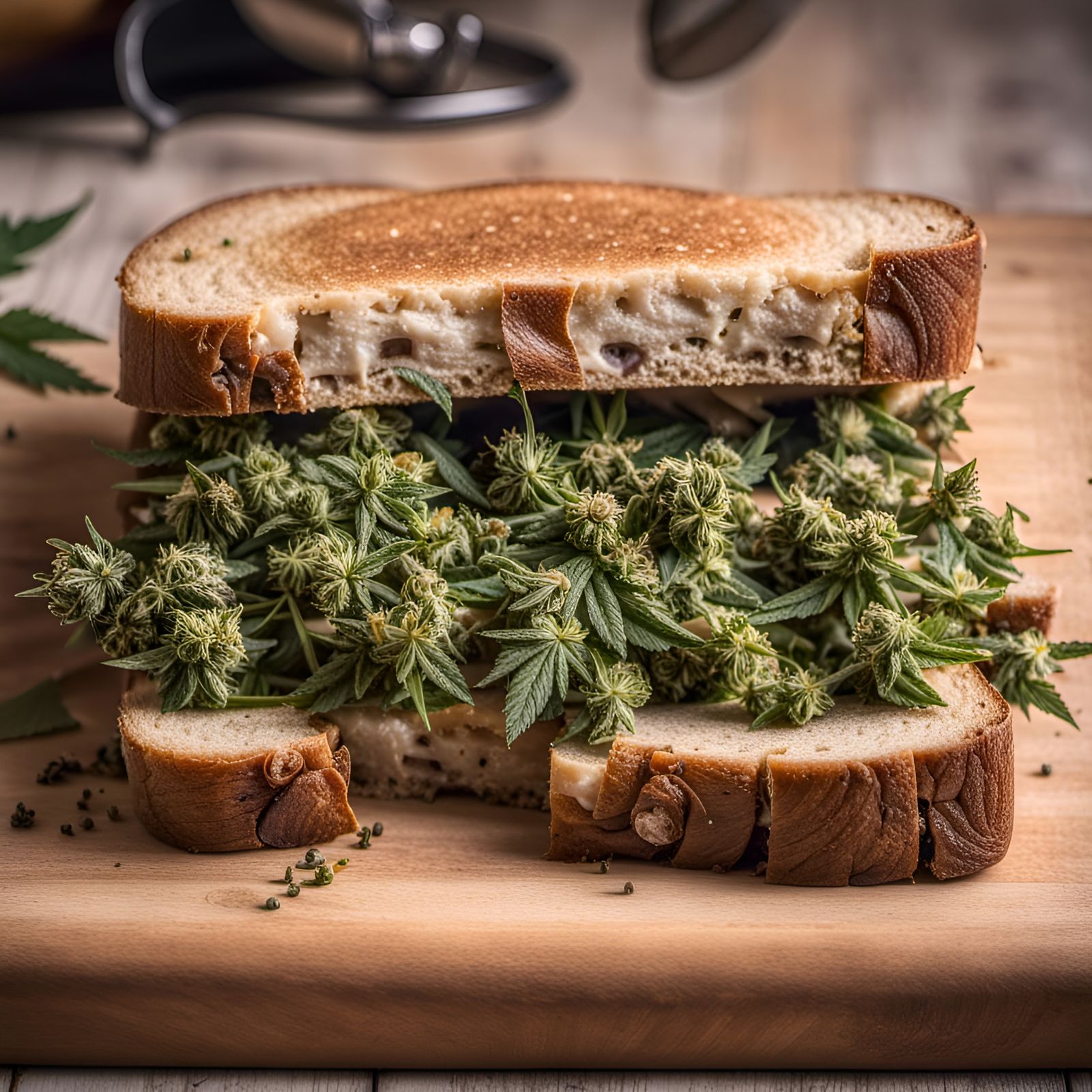 Cannabis Sandwich Still Life in Colonial Style