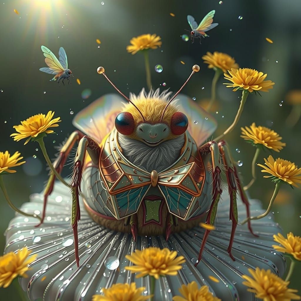 Whimsical Firefly Amidst Ethereal Flame