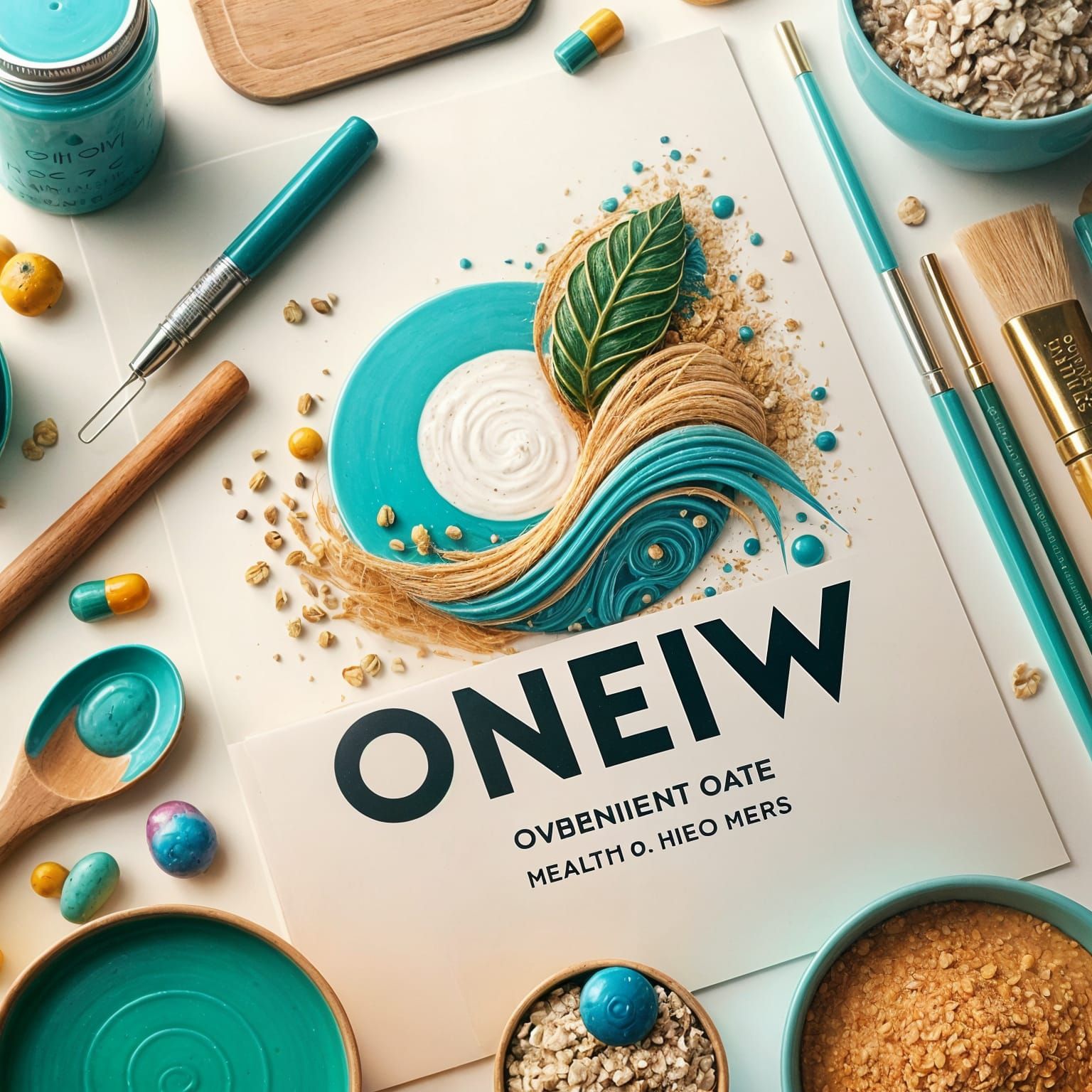 Vibrant Minimalist Logo for ONEW Overnight Oats and Wellness