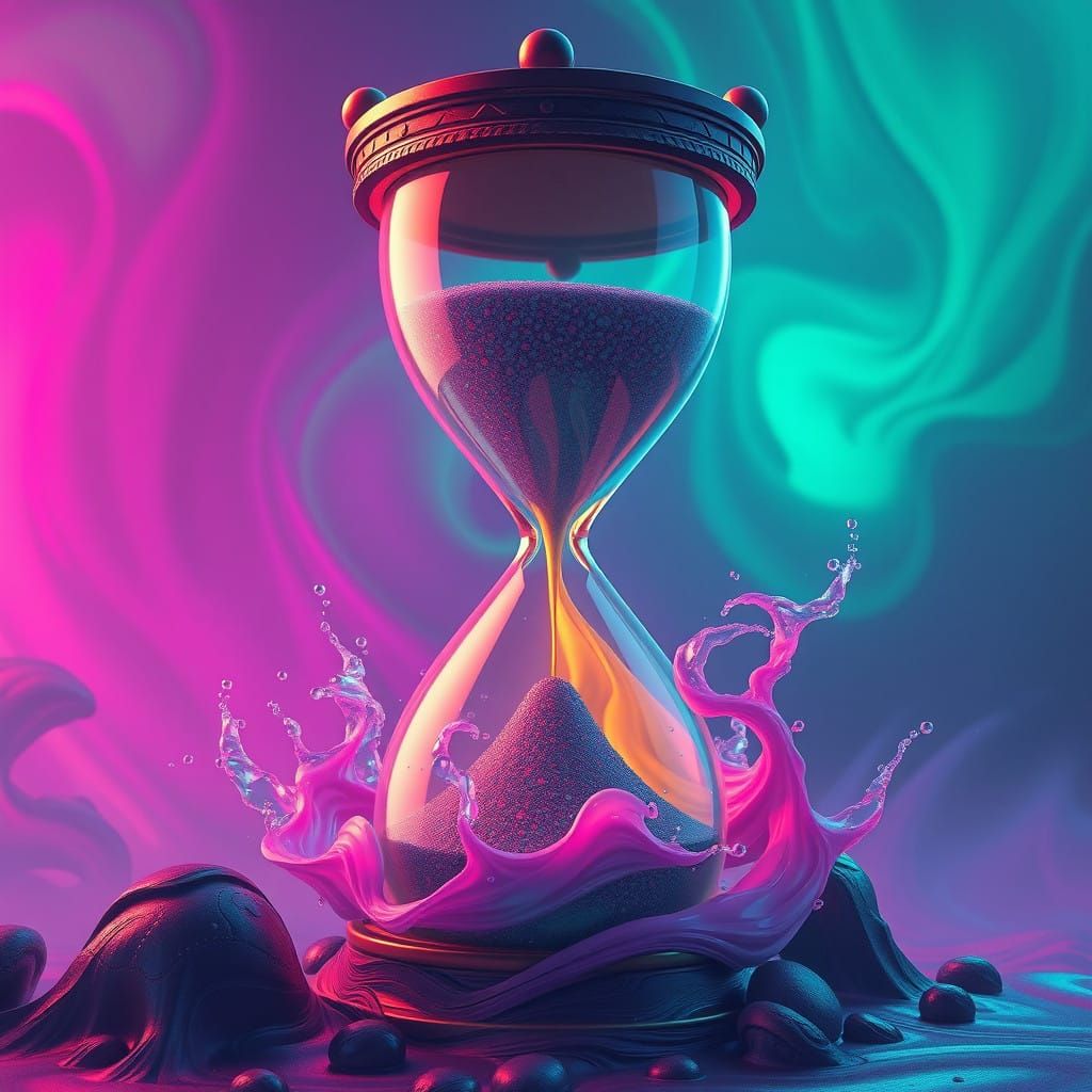 Fantastical Slime Hourglass in Deep Vibrant Colors