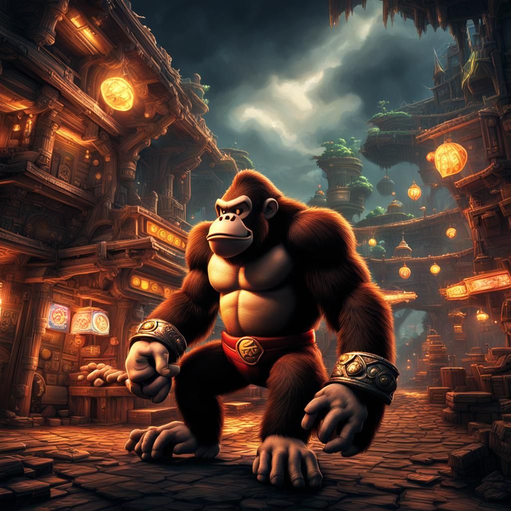 Hyperrealistic Donkey Kong with Intricate Details