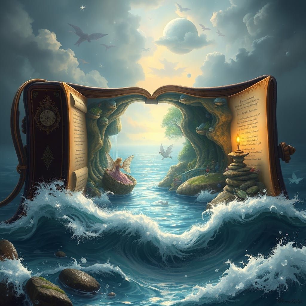 Whimsical Portals to Enchanted Seas in Dreamy Leather Book S...