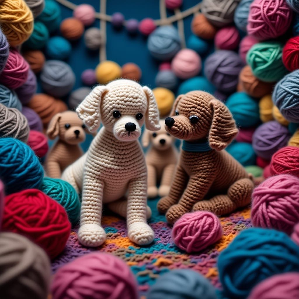 Yarn-credible: A Whimsical Wonderland of Crocheted Puppies i...