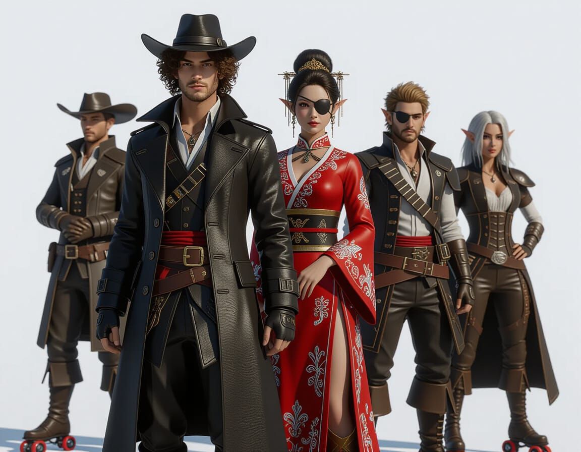 Sci-Fi Characters in Dreamscape, Cinematic 3D Render