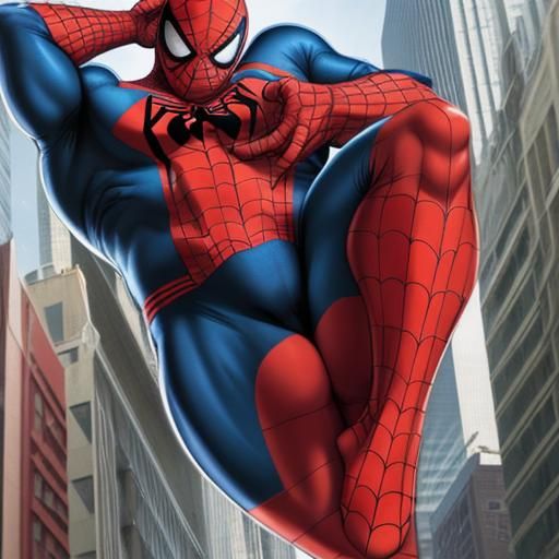 Humorous Fat Spiderman Bodybuilding Concept