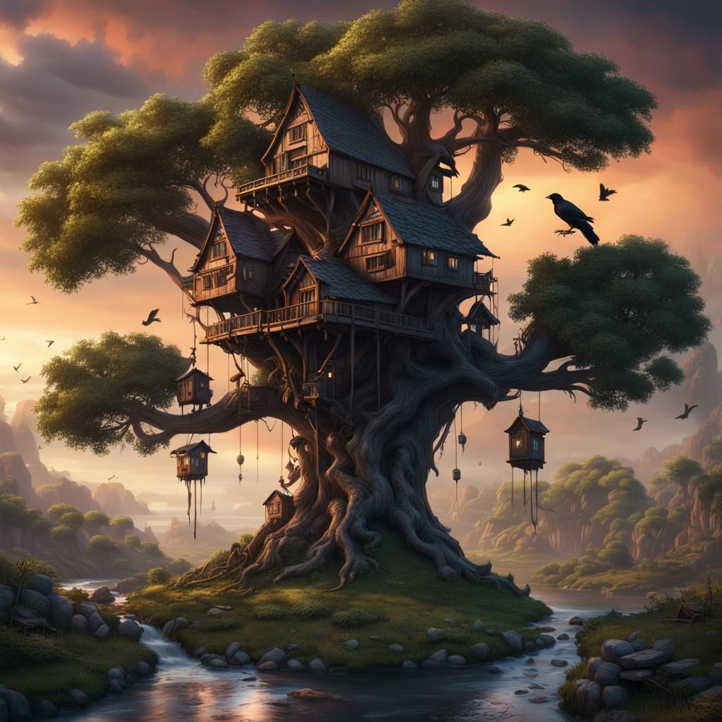 Tree Houses and Ravens: Fantasy Concept Art