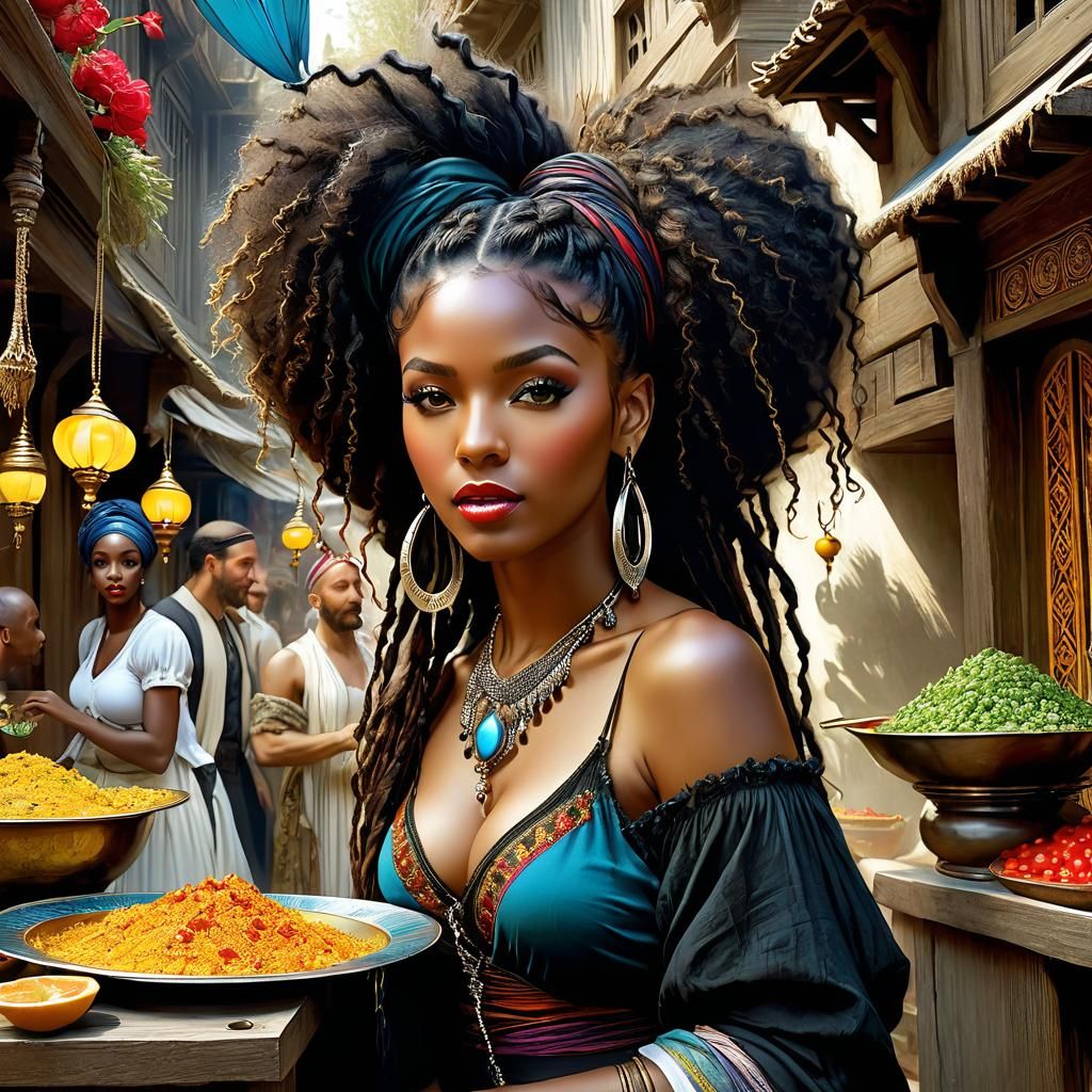 Black Woman in Turkey, Anime Style