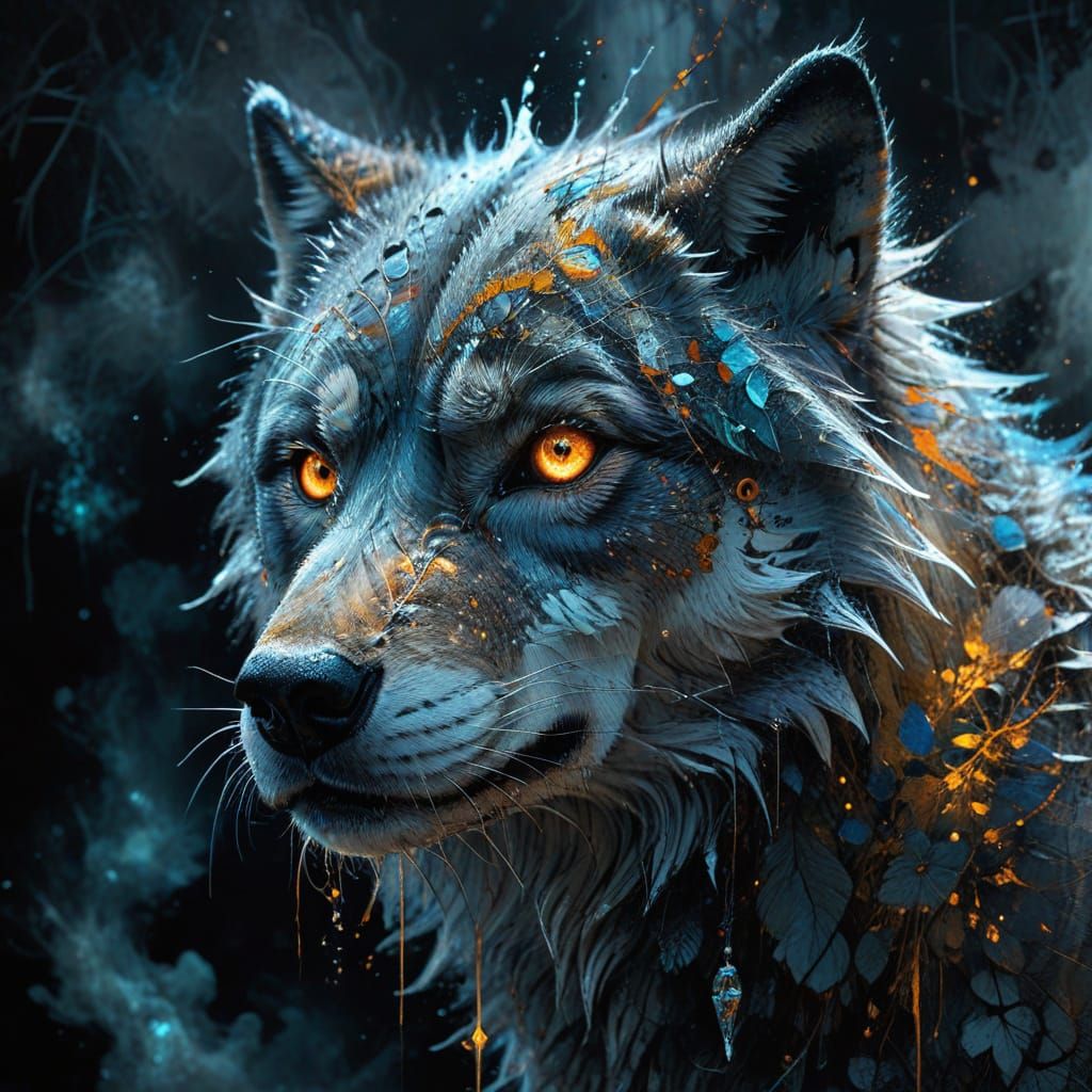 An ethereal wolf...