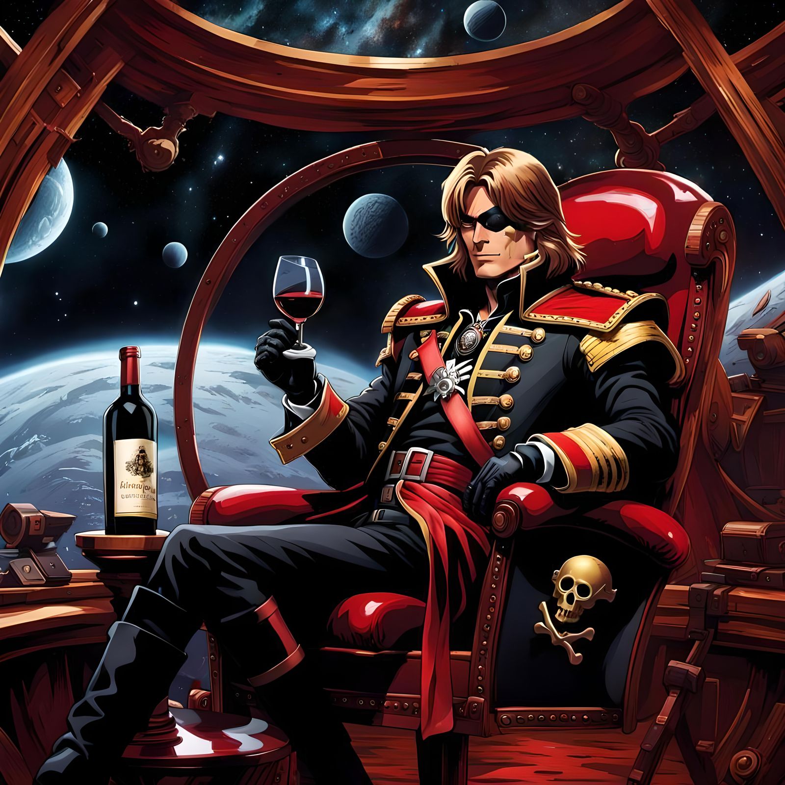 Captain Harlock on the Arcadia Bridge