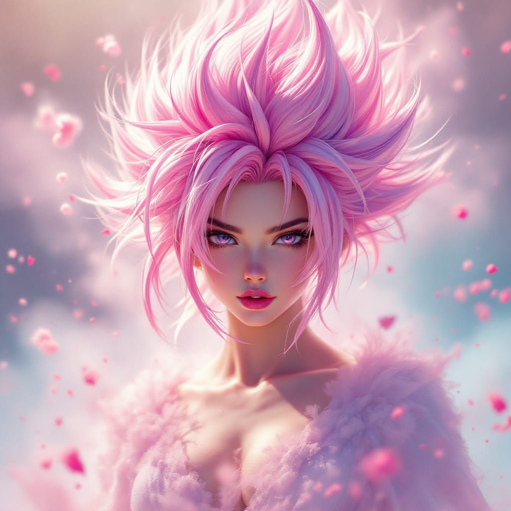 Anime Girl Super Saiyan Fusion Transformation