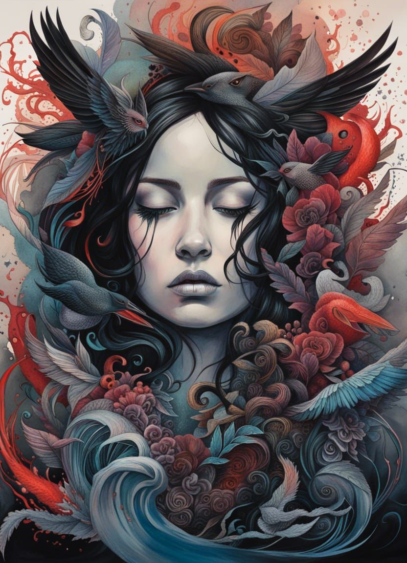 Girl Embracing Demons: Overcoming Mental Health in Digital A...