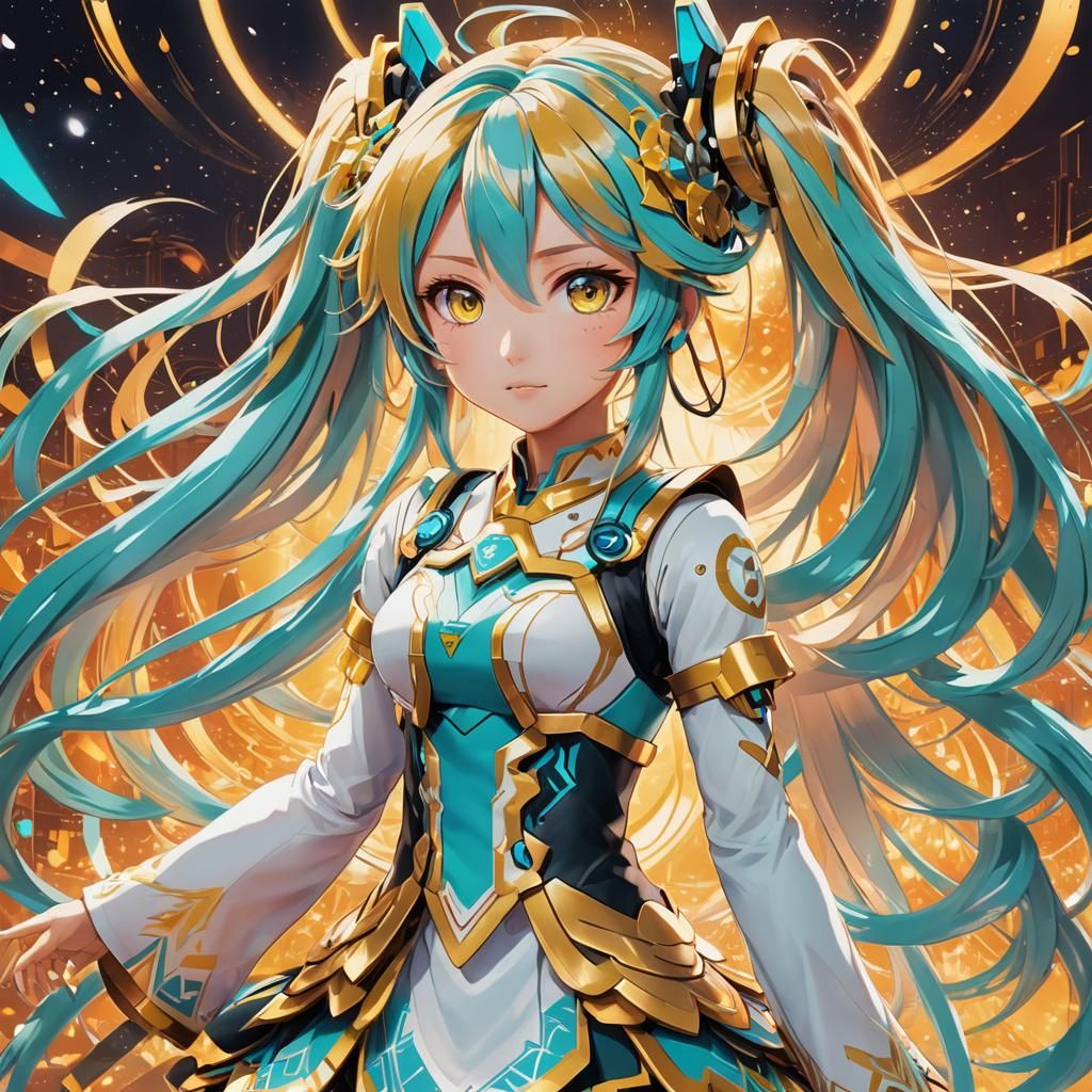 Mesmerizer Miku in Vibrant Anime Key Visual Style